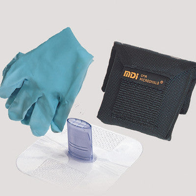 MDI CPR Microshield Microholster Breather With Gloves In Nylon Belt Holster