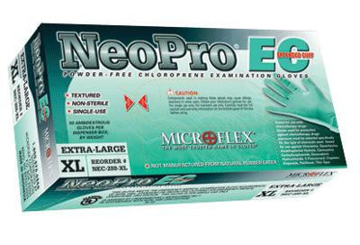 Microflex X-Large Green 12" NeoPro EC 6.3 mil Chloroprene Ambidextrous Non-Sterile Powder-Free Disposable Gloves With Textured Fingers Finish And Extended, Beaded Cuffs (50 Each Per Box)