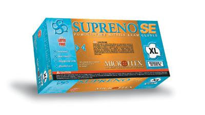 Microflex X-Large Blue 9.6" Supreno SE 5 1/2 mil Nitrile Ambidextrous Non-Sterile Powder-Free Disposable Gloves With Textured Fingers Finish, Beaded Cuffs And Polymer Inner Coating