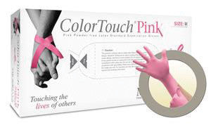 Microflex Small Pink 9.6" ColorTouch 5.9 mil Premium Latex Ambidextrous Non-Sterile Powder-Free Disposable Gloves With Textured Finish And Beaded Cuffs (100 Gloves Per Dispenser Box)