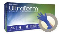 Microflex Large Blue 9" Ultraform 2 mil Exam Grade Chlorinated Nitrile Ambidextrous Non-Sterile Powder-Free Disposable Gloves With Smooth Finish And Rolled Cuff (300 Each Per Box)