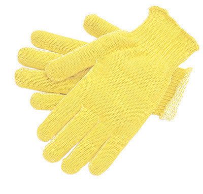 Memphis Large Yellow Kevlar Plaited 7 Gauge Regular Weight Kevlar Cut Resistant Gloves With Knit Wrist And Cotton Lining