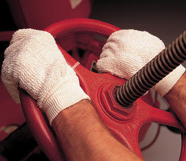 Memphis Large Natural 18 Ounce Cotton And Polyester Terry Cloth Heat Resistant Gloves With Knit Wrist