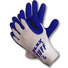 Memphis X-Large FlexTuff 10 Gauge Cut Resistant Blue Natural Rubber Latex Dipped Palm And Fingertip Coated Work Gloves With White Seamless Knit Cotton And Polyester Liner