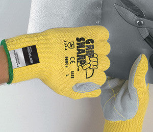 Memphis X-Large Yellow Grip Sharp 7 Gauge Kevlar Cut Resistant Gloves With Knit Wrists, Cotton Lining And Leather Palms
