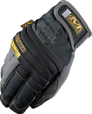 Mechanix Wear Medium Black And Gray Winter Armor Nylon Fleece Lined Cold Weather Gloves With Double Reinforced Thumb, Hook And Loop Cuff And Rubberized Palm