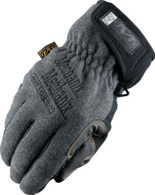 Mechanix Wear Medium Gray Fleece Lined Cold Weather Gloves With Double Reinforced Thumb, Hook And Loop Wrist Closure, Wind-Resistant Barrier And Rubberized Palm