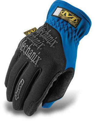Mechanix Wear X-Large Blue And Black FastFit Full Finger Synthetic Leather And Spandex Mechanics Gloves With Elastic Cuff, Synthetic Leather Palm And Spandex Padded Back
