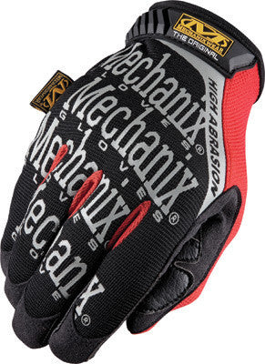 Mechanix Wear Size 9 Red, Black And Gray The Original High Abrasion Full Finger Synthetic Leather And Spandex Extra Durability Mechanics Gloves With Hook And Loop Cuff And Clarino HAR Wrap Around Top Of Thumb And Fingers