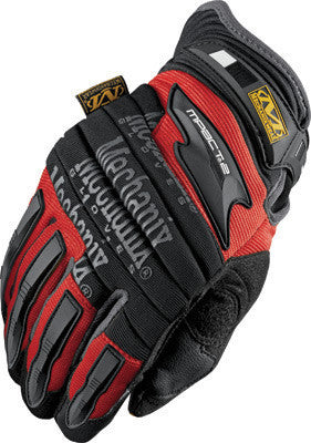 Mechanix Wear Medium Red And Black M-Pact 2 Full Finger Synthetic Leather And Rubber Anti-Vibration Gloves With Neoprene Cuff, EVA Foam Padded Impact Zones, And Rubberized Panels On Thumb, Fingertips And Palm