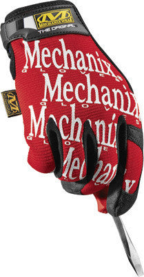 Mechanix Wear X-Large Red And Black Original Full Finger Synthetic Leather, Spandex And Rubber Mechanics Gloves With Hook and Loop Cuff, Synthetic Leather Palm And Fingertips And Spandex Back