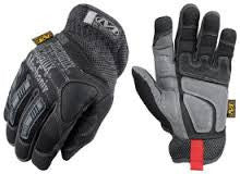 Mechanix Wear Medium Black And Gray Impact Pro Full Finger Synthetic Leather And Rubber Anti-Vibration Gloves With Velcro Cuff, Clarino Dura-Fit Leather Palm, And TPR Molded Rib Panels