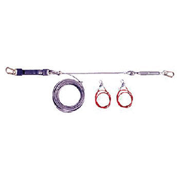 MSA 20' Gravity Sure-Line Two-Worker Temporary Horizontal Lifeline With Shock Absorber And Turn Buckle