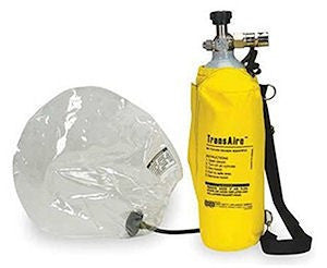 MSA TransAire 10 Minute Escape Respirator  Assembly with Cylinder Carrier Hood Tube & Hood Assembly