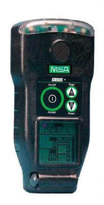 MSA Combustible Gases, Oxygen, Carbon Monoxide And Hydrogen Sulfide Sirius Gas Monitor With Alkaline Battery