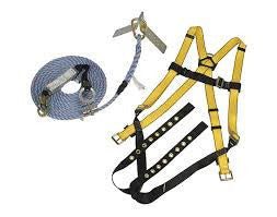 MSA Standard 50' Roofer's Kit (Includes Standard Workman Vest-Style Harness With Qwik-Fit Leg Straps, 50' Rope Lifeline With Trailing Rope Grab, Roof Anchor And Bucket)