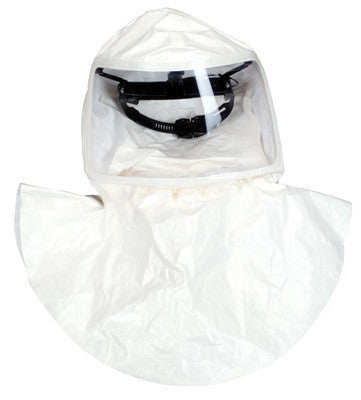 MSA Tychem QC Hood For OptimAir TL Powered Respirator With Double Bib, Standard Connector And Suspension (4 Per Box)