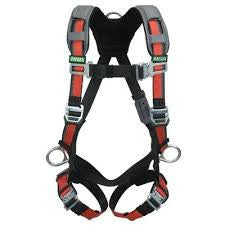 MSA Standard EVOTECH Full-Body Harness With Qwik-Connect Chest And Leg Strap, Back, Chest And Hip D-Rings And Shoulder Padding