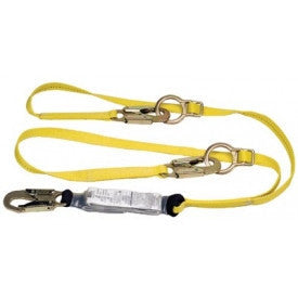 MSA Workman Twin-Leg Adjustable Shock-Absorbing Tie-Back Lanyard With 36C Snaphook Harness And Anchorage Connections