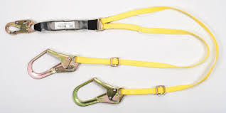 MSA Workman Twin-Leg Adjustable Shock-Absorbing Lanyard With 36C Snaphook Harness And 36CL Snaphook Anchorage Connections