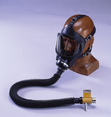 MSA Constant Flow Airline Respirator Assembly With Black Medium Hycar Ultravue Full Facepiece, Hose, Web Support Belt, Snap-Tite Aluminum Quick-Disconnect And High-Pressure Control Valve
