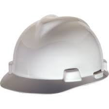 MSA White Standard V-Gard Class E Type I Polyethylene Slotted Hard Cap With Staz-On Suspension