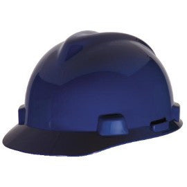 MSA Blue Standard V-Gard Class E Type I Polyethylene Slotted Hard Cap With Staz-On Suspension