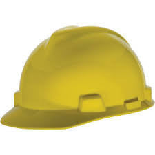 MSA Yellow Standard V-Gard Class E Type I Polyethylene Slotted Hard Cap With Staz-On Suspension