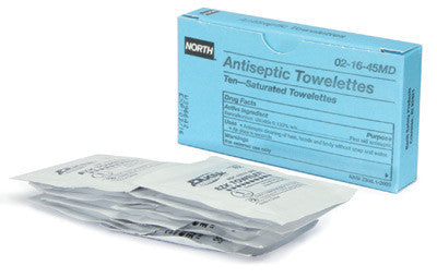 North 1" X 2 1/2" Foil Pack Antiseptic Towelette (10 Pouches Per Box)