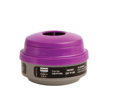 North Organic Vapor Cartridge For 5400, 5500, 7400 And 7500 Series Air Purifying Respirator (APR) With P100 Particulate Filter