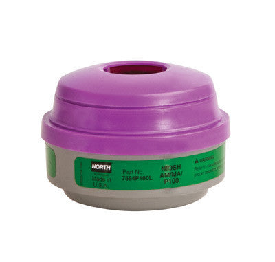 North Ammonia And Methylamine Cartridge For 5400, 5500, 7400 And 7500 Series Air Purifying Respirator (APR) With P100 Particulate Filter