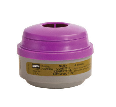 North Organic Vapor, Ammonia, Methylamine, Formaldehyde And Acid Gas Cartridge For 5400, 5500, 7400 And 7500 Series Air Purifying Respirator (APR) With P100 particulate Filter