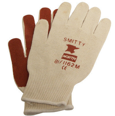 North Ladies Small Smitty Brown Nitrile Palm Coated Work Gloves With Precision Blended Polyester Cotton Liner And Knit Wrist