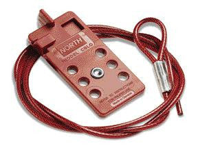 North Red 10' Cable Lockout Device With 6 Padlocks