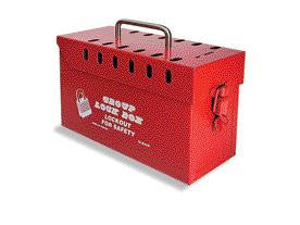 North Red Metal Tamper Proof Group Lock Box (Accepts Up To 13 Individual Locks)