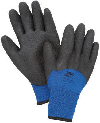 North Large Black And Blue NorthFlex Cold Grip Nylon Synthetic Lined Cold Weather Gloves With Foamed PVC Coated Knuckle