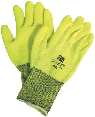 North X-Large Hi-Viz Yellow 15 Gauge Seamless Nylon NorthFlex Neon Coated Work Glove With PVC Coated Palm