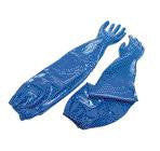 North Size 10 Blue Nitri-Knit 26" Interlock Knit Lined Supported Nitrile Gloves With Rough Finish And Pinked Cuff (Extended Sleeve)