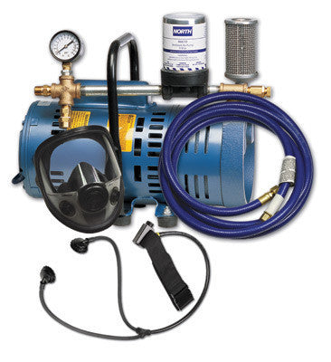 North Portable 3/4 hp Abient Air Pump Kit (Includes Air Pump, Facepiece, Breathing Tube, Air Hose And Quick Connect)
