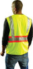 OccuNomix X-Large Yellow OccuLux Lightweight Polyester Class 2 Expandable Two-Tone Vest With Zipper Front Closure, 2" 3M Scotchlite Reflective Tape Striping Backed By Orange Trim And 2 Pockets
