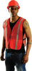 OccuNomix Regular Orange OccuLux Lightweight Polyester And Mesh Non-ANSI Economy Vest With Front Hook And Loop Closure, 1" Silver Glass Bead Tape Striping, Side Elastic Straps And 1 Pocket