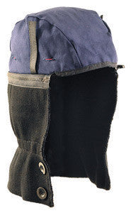 OccuNomix One Size Fits All Navy Blue And Black Cotton And Polyester Premium Shoulder Length Two Way Winter Liner With Fleece Lining, Double Button Neck Closure And Zipper On/Off Bottom