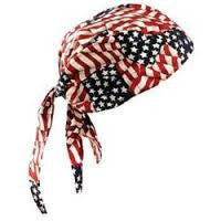 OccuNomix One Size Fits All Wavy Flag Tuff Nougies Regular Tie Hat (Doo Rag)