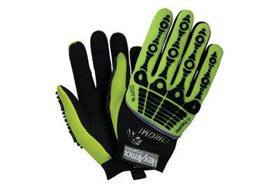 HexArmor Size 10 Black And Hi-Vis Green Chrome Series Cut 5 Impact Hi-Vis  SuperFabric Cut Resistant Gloves With Synthetic Leather Palm And Back Of Hand