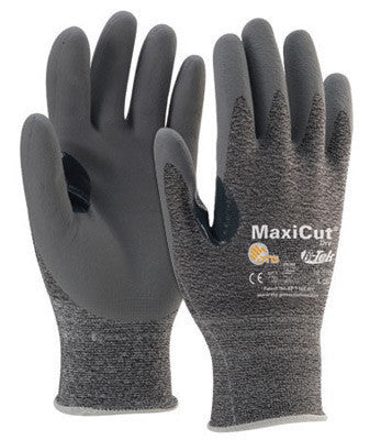 Protective Industrial Products Medium MaxiCut 3 By ATG Gray MicroFoam Nitrile Palm And Fingertip Coated Work Gloves With Gray Seamless Nylon, Glass, Polyester And Lycra Liner And Continuous Knit Cuff