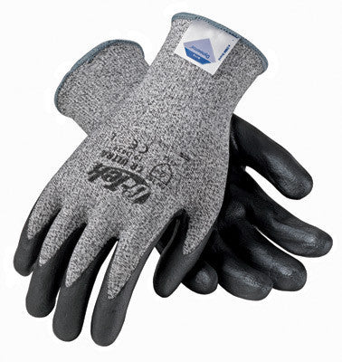 Protective Industrial Products Large G-Tek CR Ultra 13 Gauge Cut Resistant Black Nitrile Palm And Fingertip Coated Work Gloves With Gray Seamless Knitted Nylon And Dyneema Liner And Continuous Knit Cuff