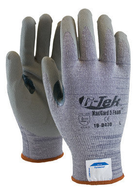 Protective Industrial Products Small MaxiCut 5 By ATG Cut Resistant Gray MicroFoam Nitrile Palm And Fingertip Coated Work Gloves With Gray Seamless Nylon, Dyneema, Glass And Lycra Liner And Continuous Knit Cuff