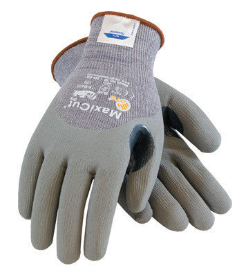 Protective Industrial Products X-Large MaxiCut 5 By ATG Cut Resistant Gray MicroFoam Nitrile Palm And Knuckle Coated Work Gloves With Gray Seamless Nylon, Dyneema, Glass And Lycra Liner And Continuous Knit Cuff