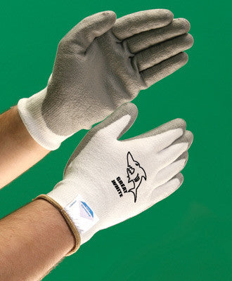 Protective Industrial Products Small White And Gray GREAT WHITE Dyneema And LYCRA Polyurethane Coated Work Gloves With Continuous Knit Cuff