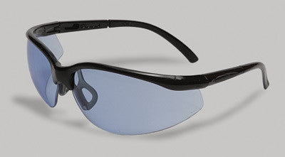 Radnor Motion Series Safety Glasses With Black Frame, Blue Polycarbonate Scratch Resistant Lens And Adjustable Temples